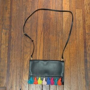 Rebecca Minkoff Colorful Tassel Black Crossbody Bag